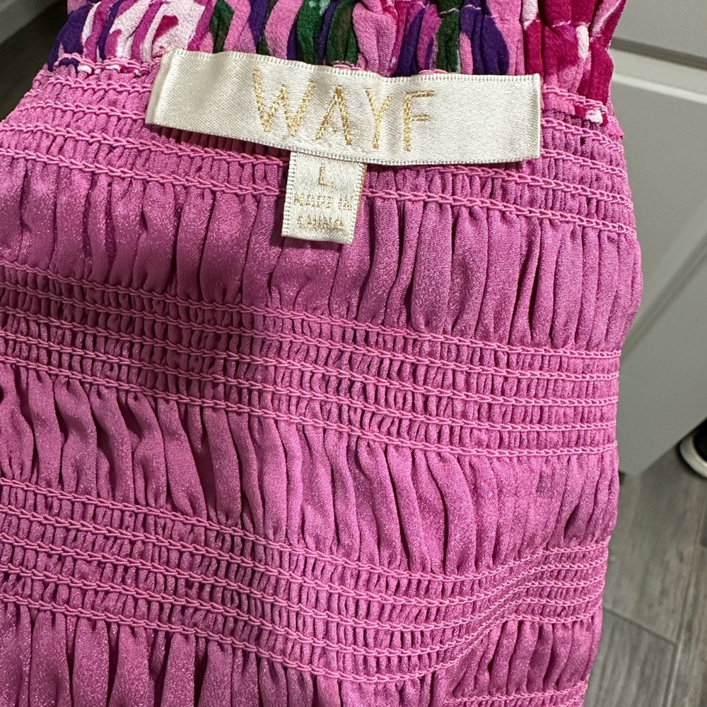 Wayf Pink Smocked Ruffled Blouse - Picture 3 of 3